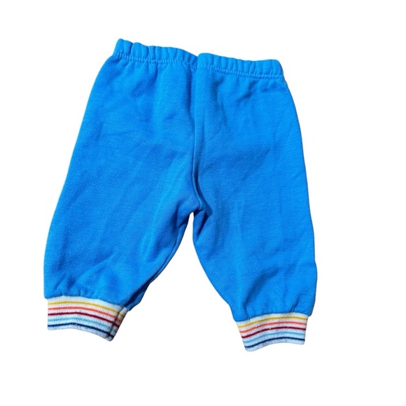 VTG Baby Boys Football Baby League Blue Sweatpants Sz 1/2 (6-9 Months) Rainbow - Picture 2 of 6
